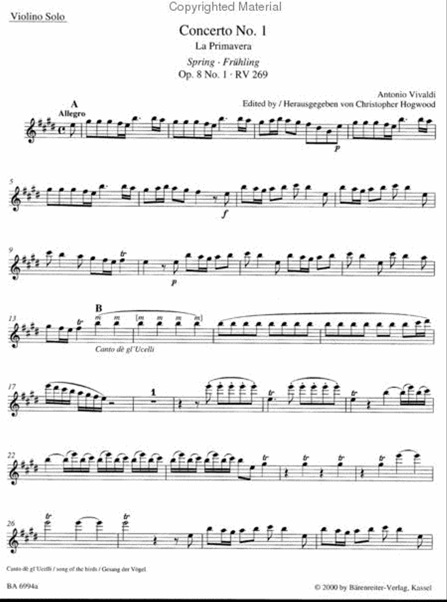Die Vier Jahreszeiten Die Vier Jahreszeiten Violin Solo scores gallery preview page 4