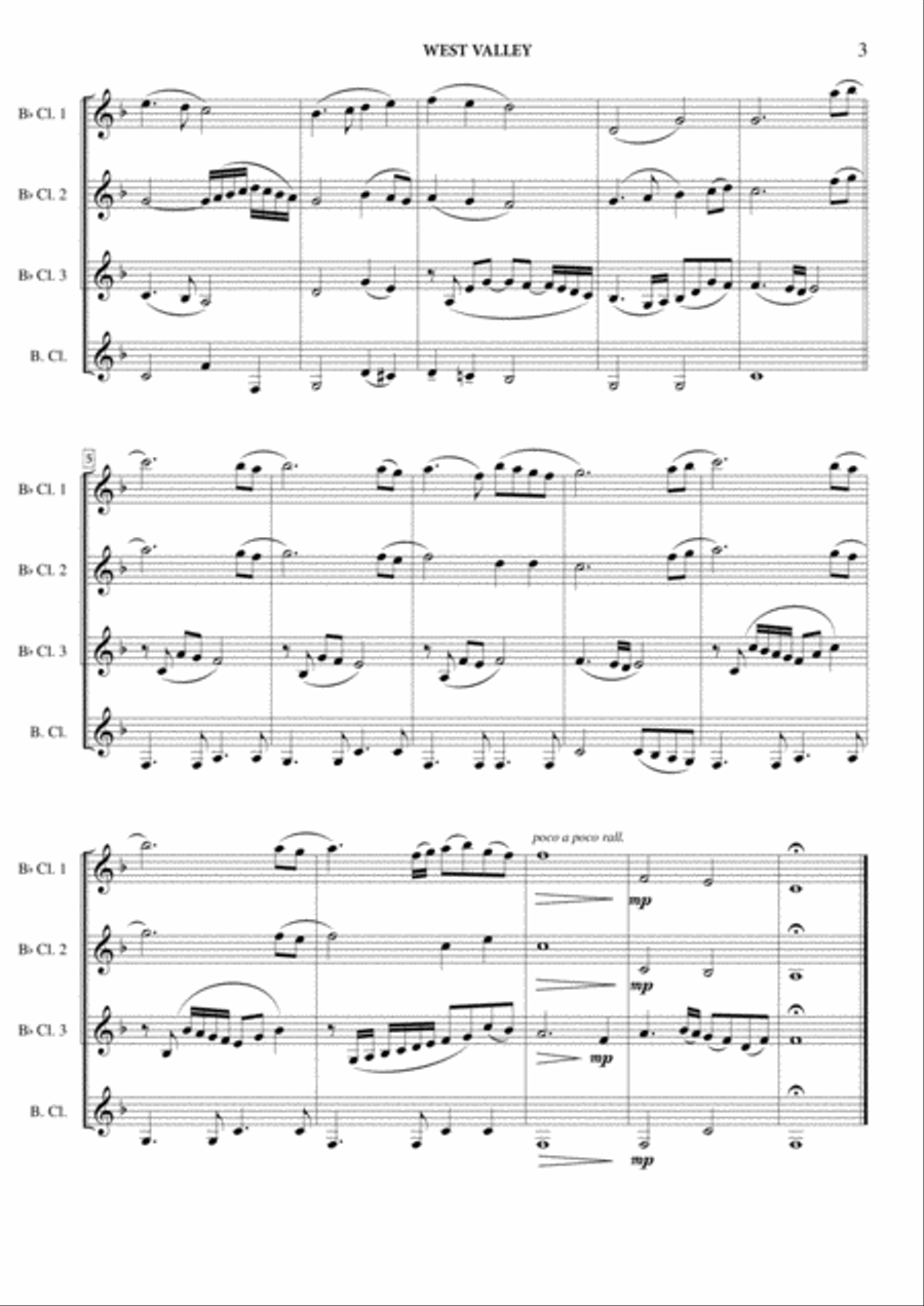 West Valley Clarinet Quartet scores gallery preview page 4