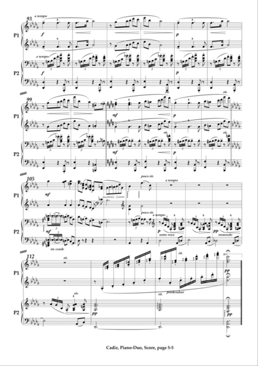 Suite espanola, No.4 Cadiz 2 Pianos, 4-Hands scores gallery preview page 5