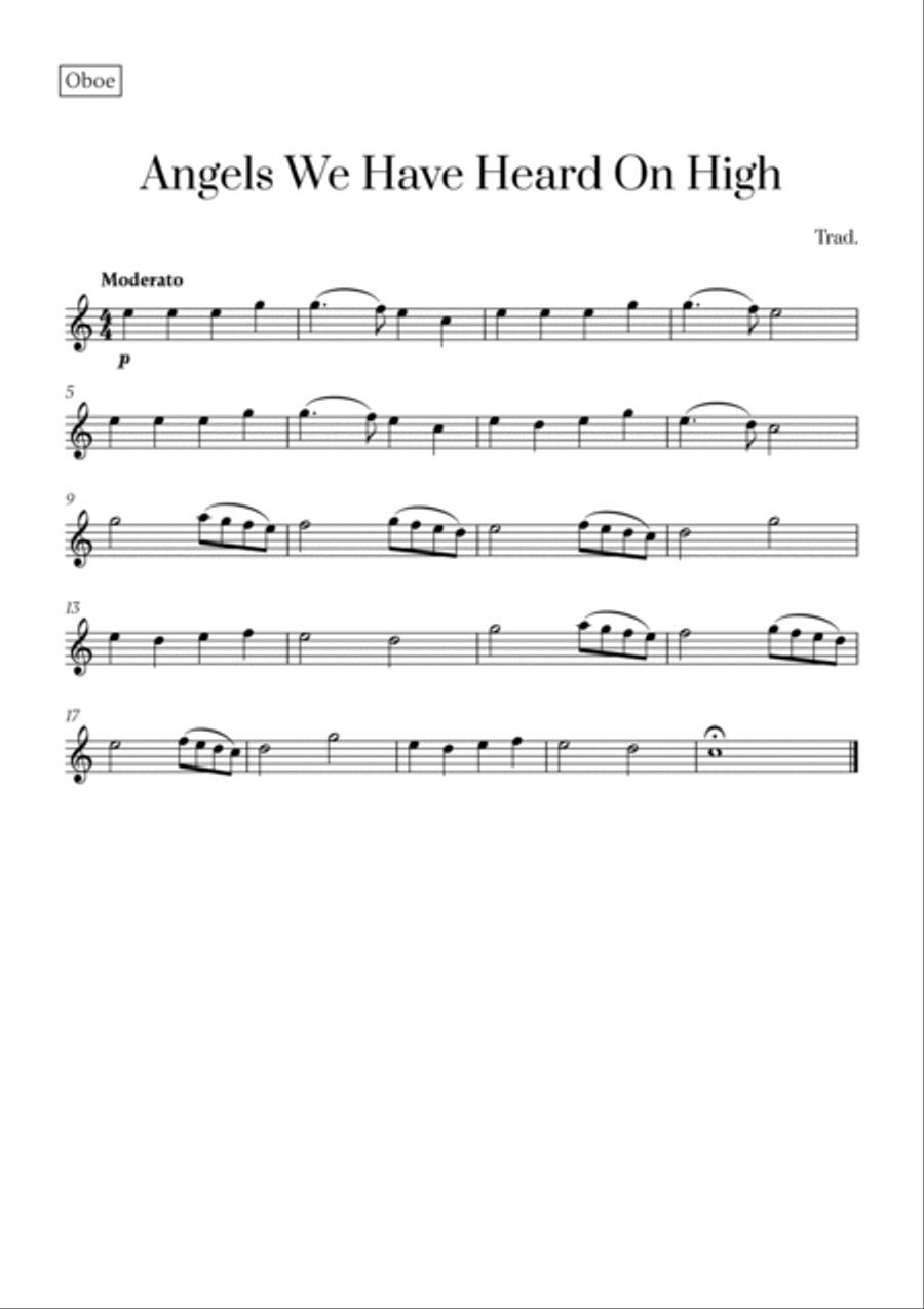 Angels We Have Heard On High (for Oboe and Violin) Oboe scores gallery preview page 2