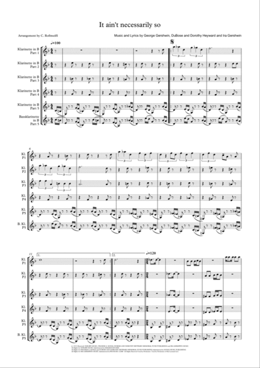 It Ain't Necessarily So It Ain't Necessarily So Woodwind Quintet scores gallery preview page 2
