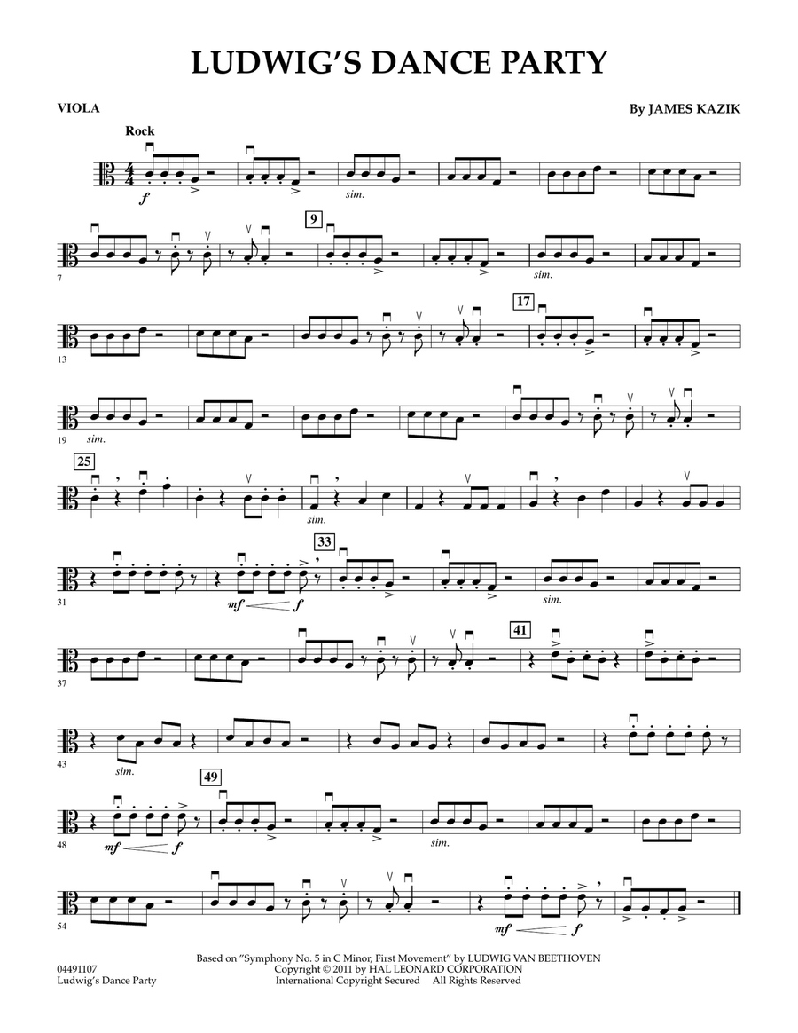 Ludwig's Dance Party - Viola Orchestra scores gallery preview page 1