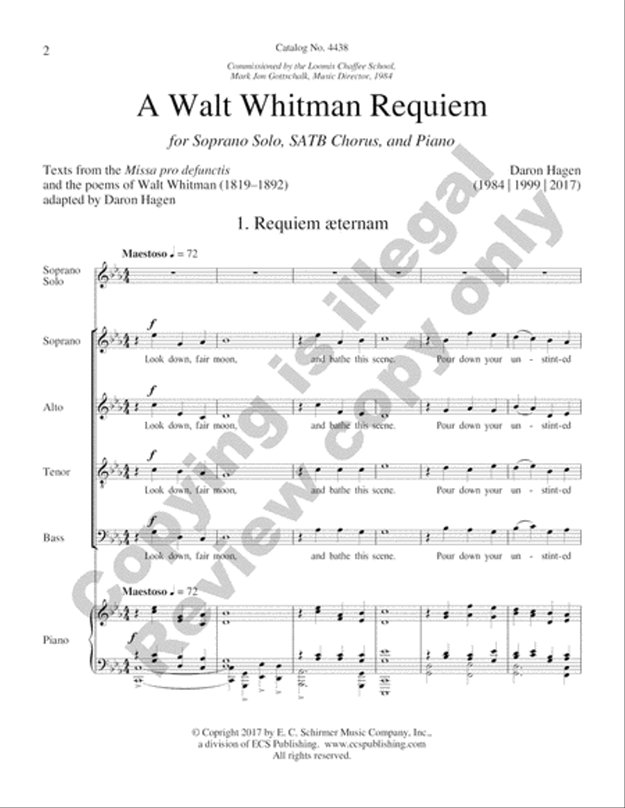 A Walt Whitman Requiem 4-Part scores gallery preview page 21