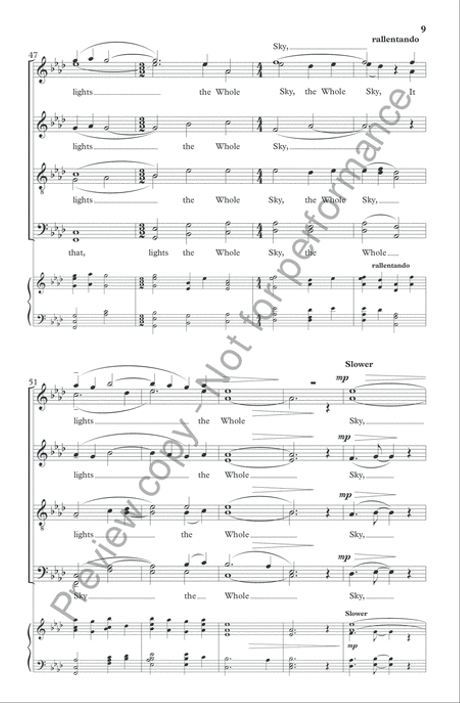 The Sun Never Says 4-Part scores gallery preview page 10