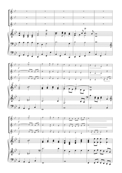 Trumpet Tune "The Prince of Denmark" Vers. in Bb and D - arrangement for three trumpets (timpani and