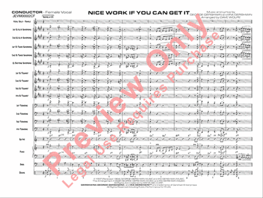 Nice Work If You Can Get It Jazz Ensemble scores gallery preview page 12