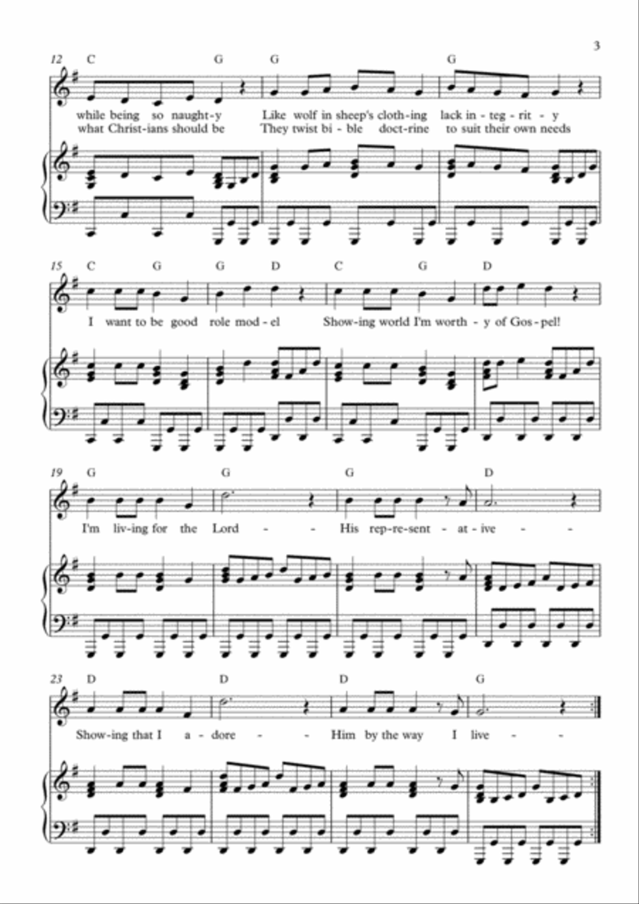 I'm Living For The Lord Voice scores gallery preview page 3