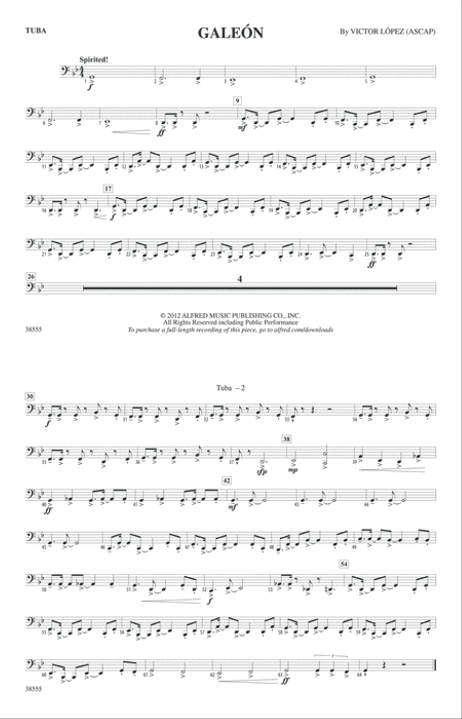 Galeón: Tuba Galeón: Tuba Marching Band scores gallery preview page 1