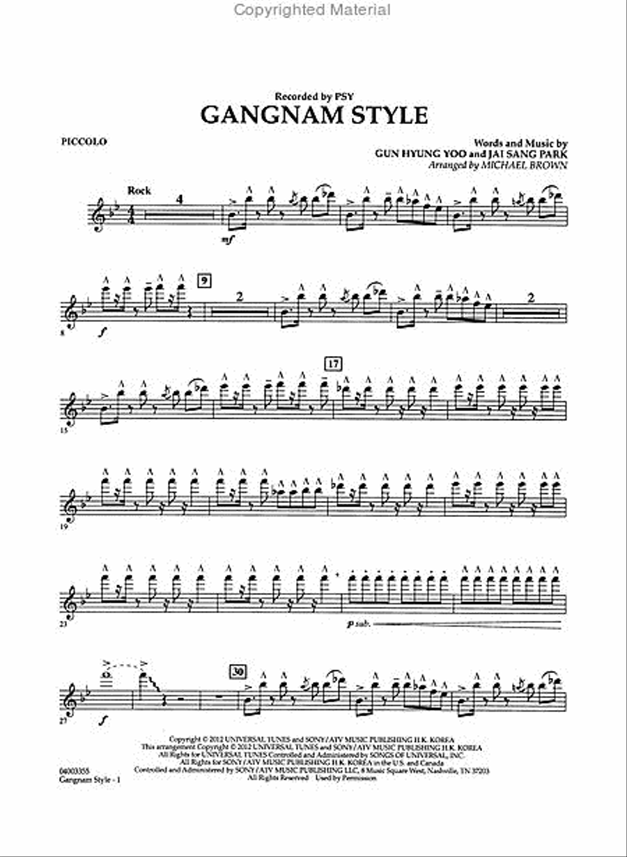 Gangnam Style Concert Band scores gallery preview page 5