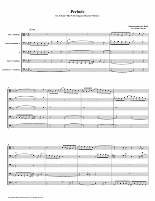 Prelude 04 from Well-Tempered Clavier, Book 1 (Trombone Quintet)