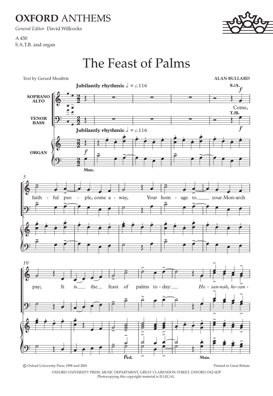 The Feast of Palms 4-Part scores gallery preview page 1