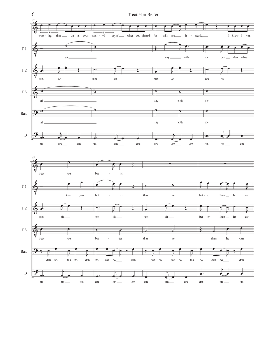 Treat You Better Treat You Better TTBB scores gallery preview page 6