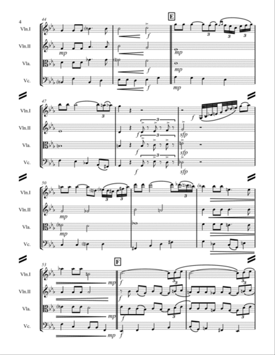 Moonlight Serenade String Quartet scores gallery preview page 5