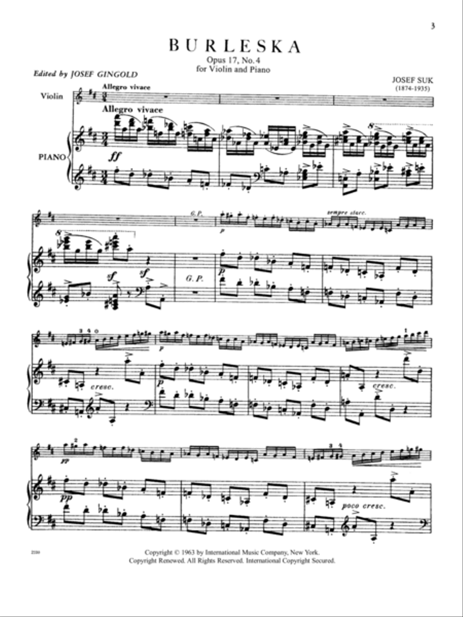 Burlesca, Opus 17, No. 4 Violin Solo scores gallery preview page 2