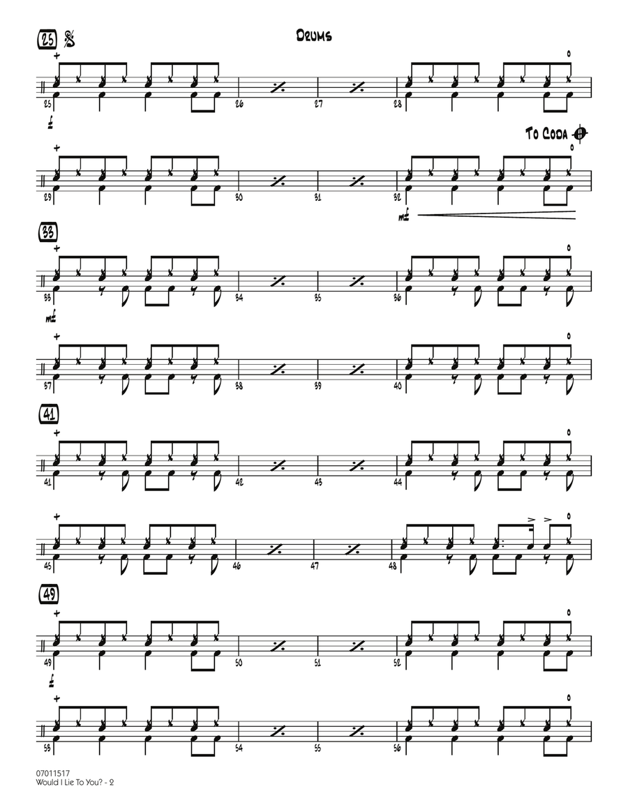 Would I Lie to You? - Drums Jazz Ensemble scores gallery preview page 2