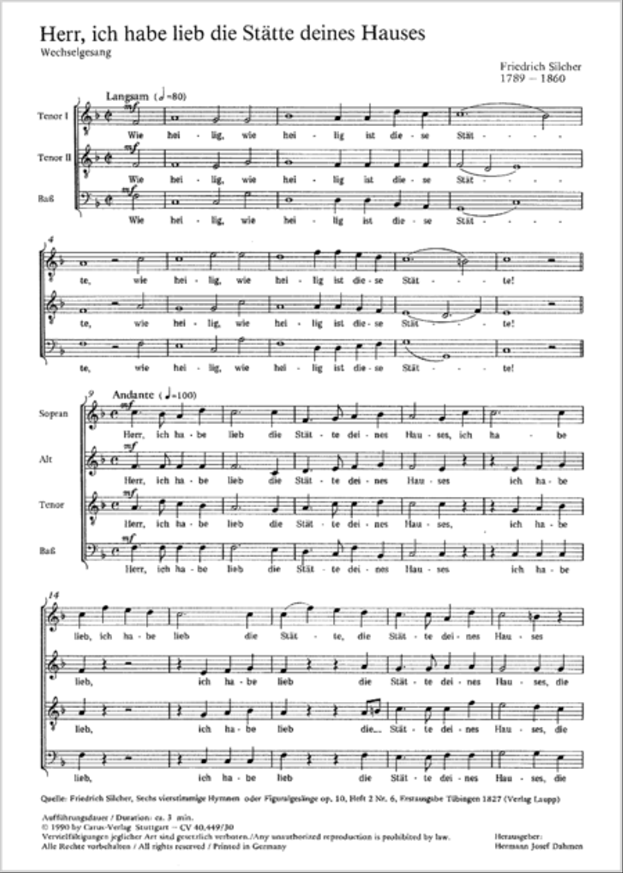 Herr, ich habe lieb die Statte SATTB scores gallery preview page 6