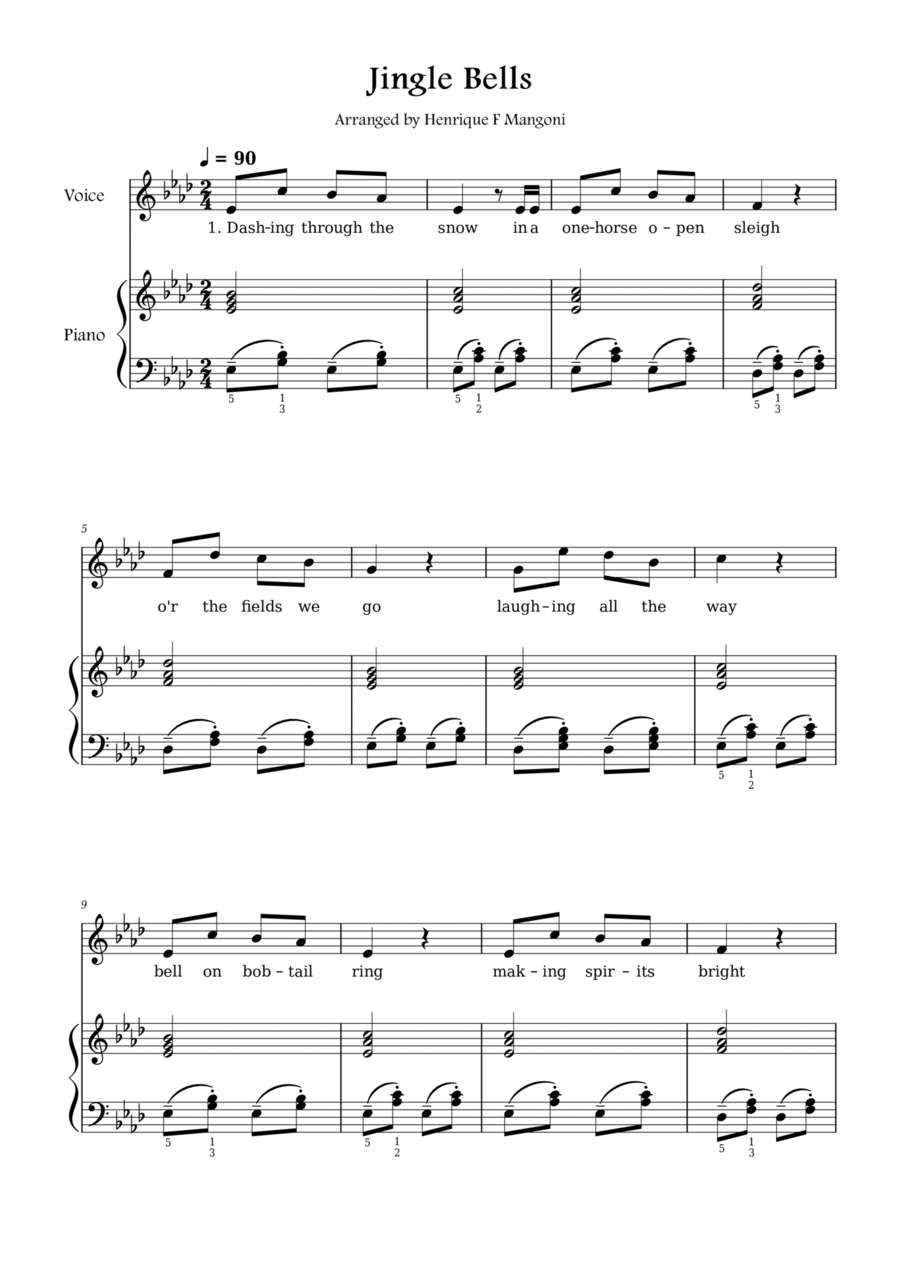 Jingle Bells Voice scores gallery preview page 1