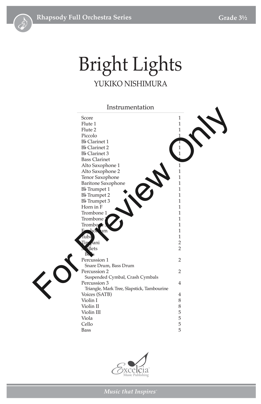Bright Lights Bright Lights Full Orchestra scores gallery preview page 2