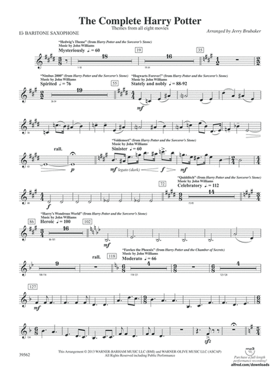 The Complete Harry Potter: E-flat Baritone Saxophone