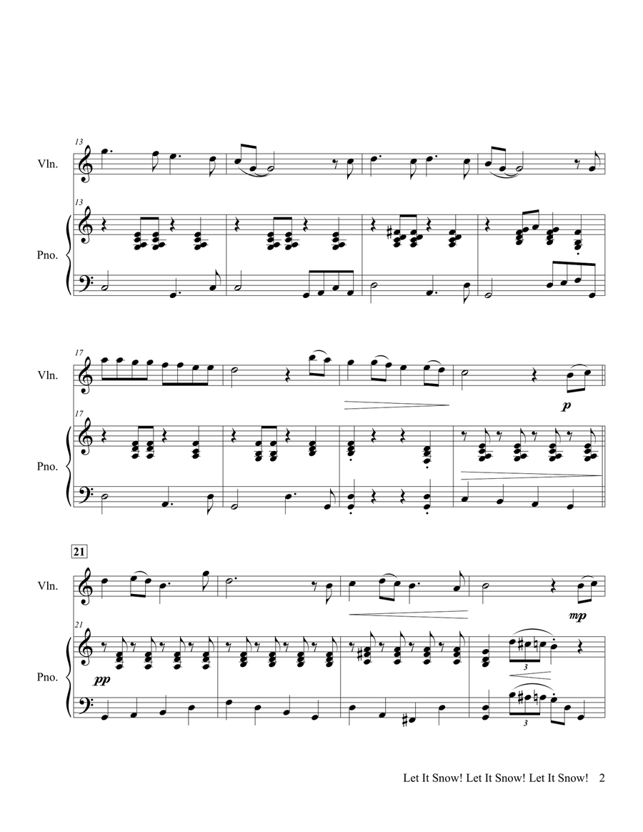 Let It Snow! Let It Snow! Let It Snow! Violin Solo scores gallery preview page 3