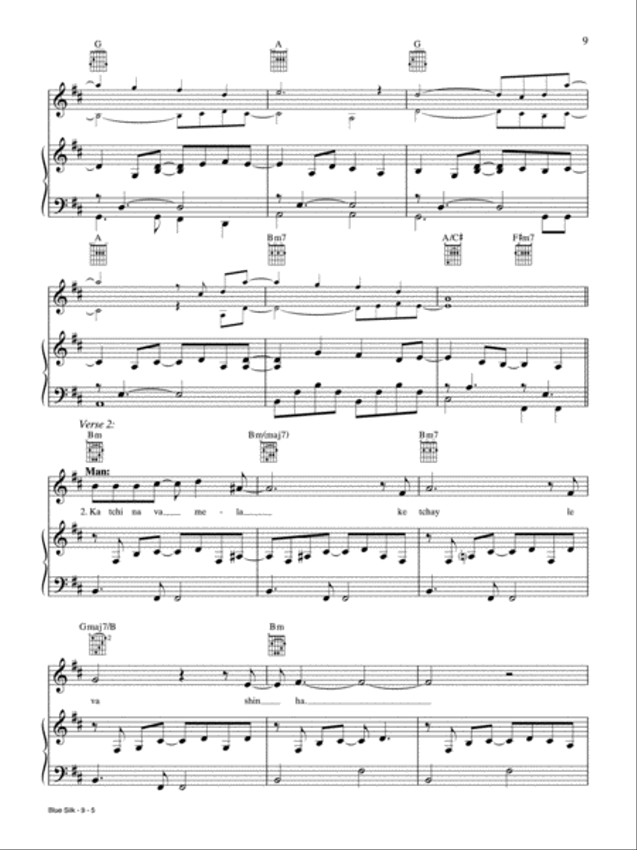 Blue Silk Piano, Vocal, Guitar scores gallery preview page 5