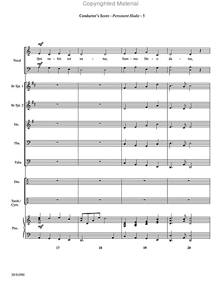 Personent Hodie - Brass and Percussion Score and Parts