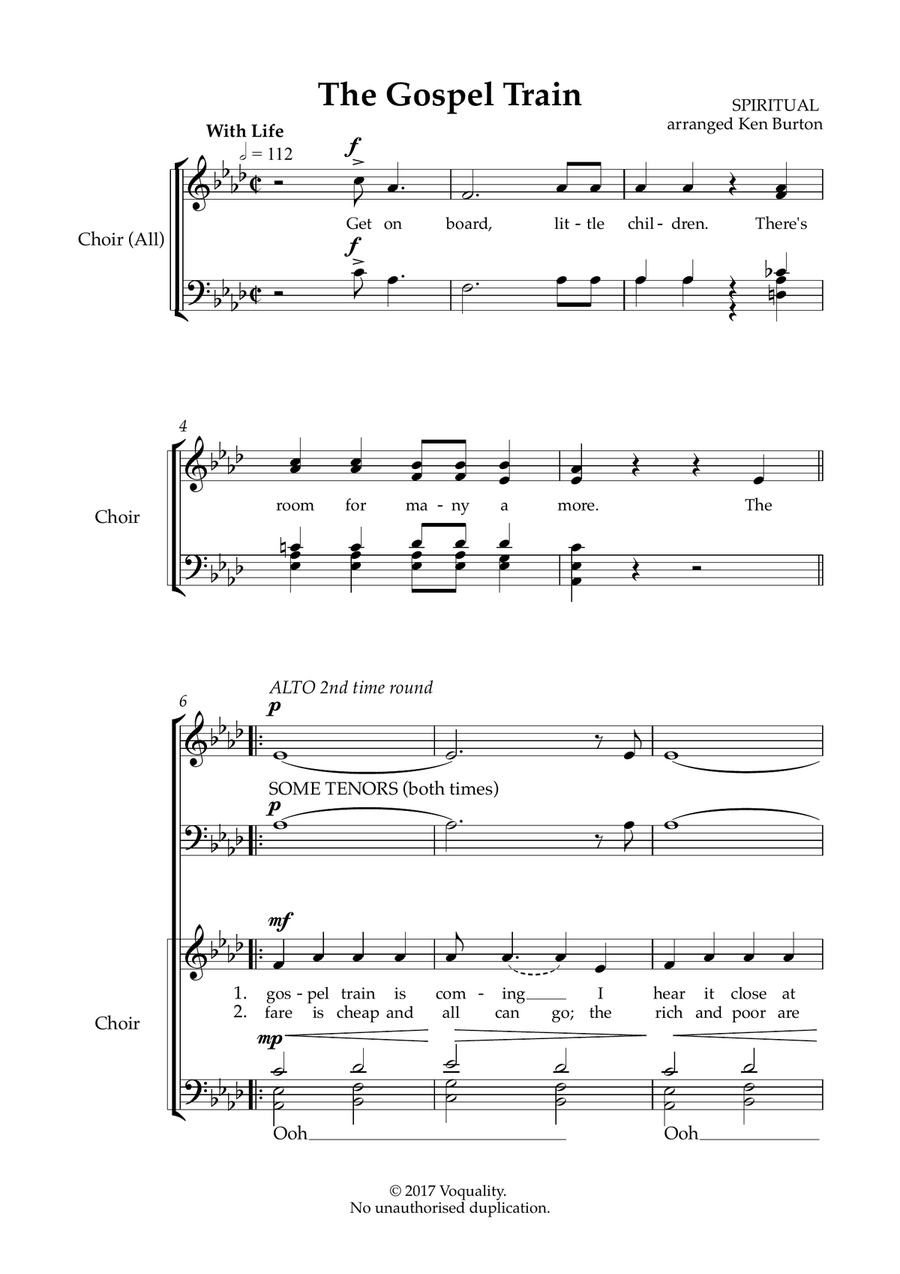 The Gospel Train 4-Part scores gallery preview page 3