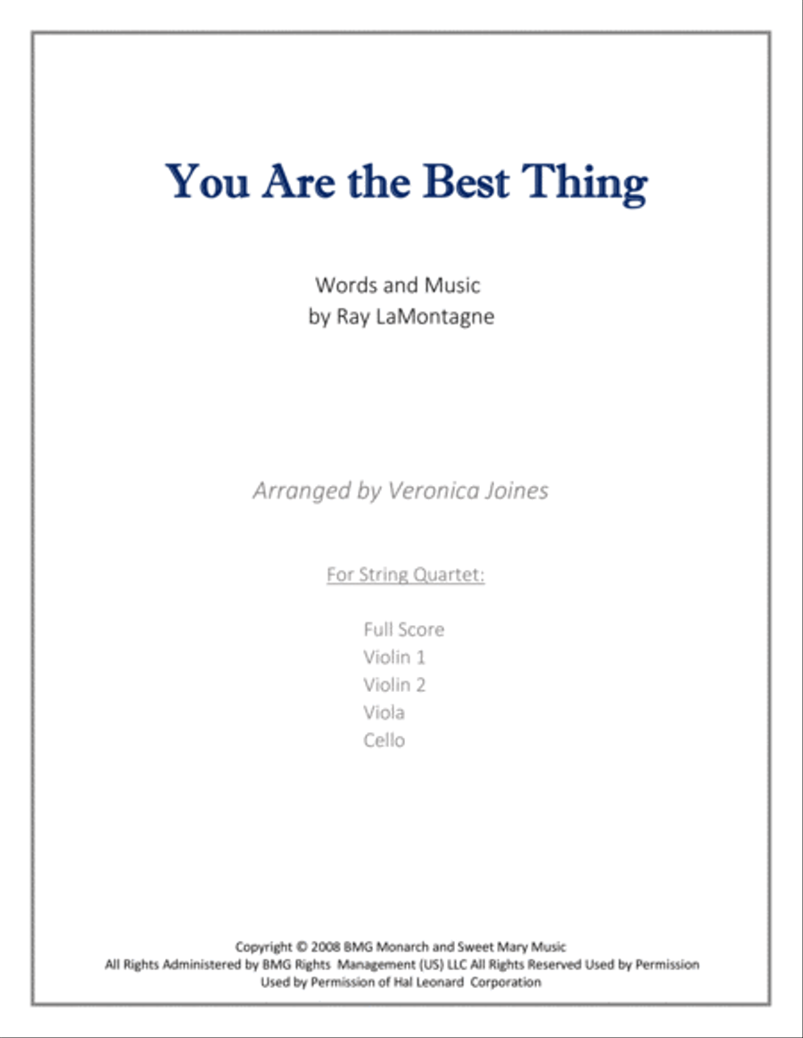 You Are The Best Thing String Quartet scores gallery preview page 1