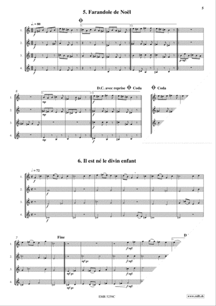 10 Noels Euphonium Quartet scores gallery preview page 5