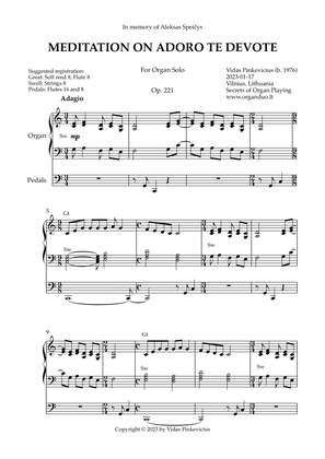 Meditation on Adoro te devote, Op. 221 (Organ Solo) by Vidas Pinkevicius