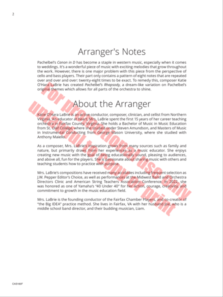 Pachelbel's Rhapsody Pachelbel's Rhapsody Orchestra scores gallery preview page 3