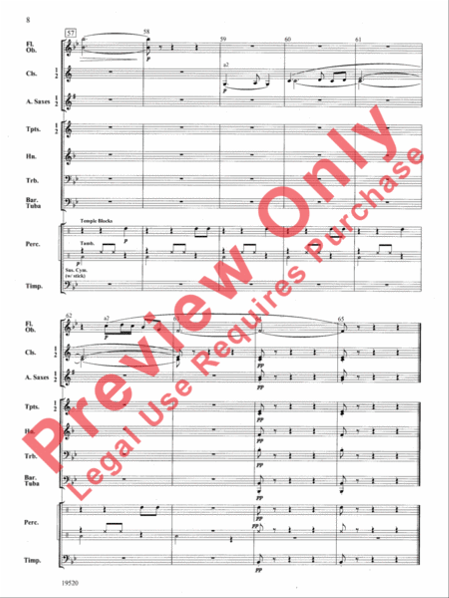 Korean Hill Song Korean Hill Song Concert Band scores gallery preview page 9