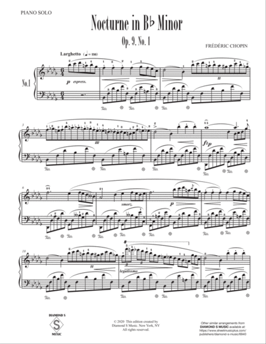 Nocturne No.1 in Bb Minor, Op. 9 - Chopin - Piano Solo Piano Solo scores gallery preview page 5