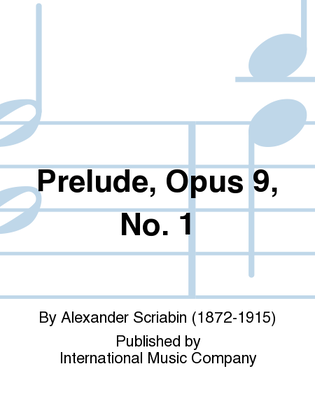 Book cover for Prelude, Opus 9, No. 1