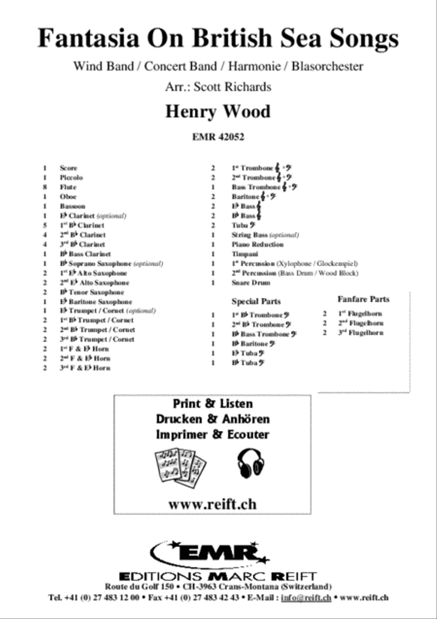 Fantasia On British Sea Songs Concert Band scores gallery preview page 2