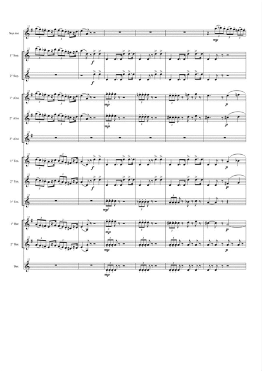 La Traviata (Medley) for Saxophone Ensemble Woodwind Ensemble scores gallery preview page 3