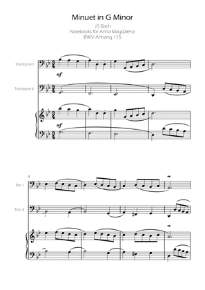 Minuet in G minor BWV Anh. 115 - Bach - Trombone Duet