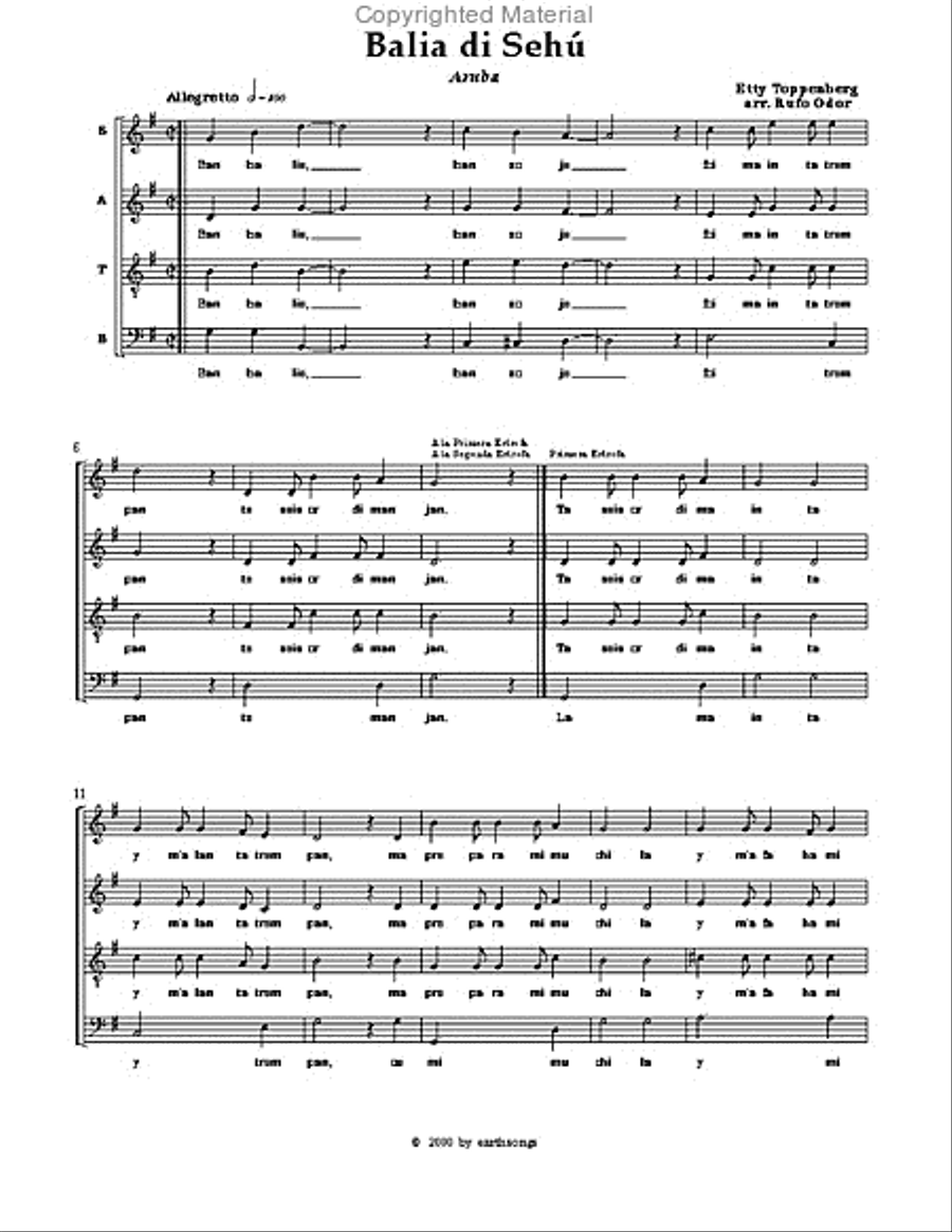balia di sehu 4-Part scores gallery preview page 2