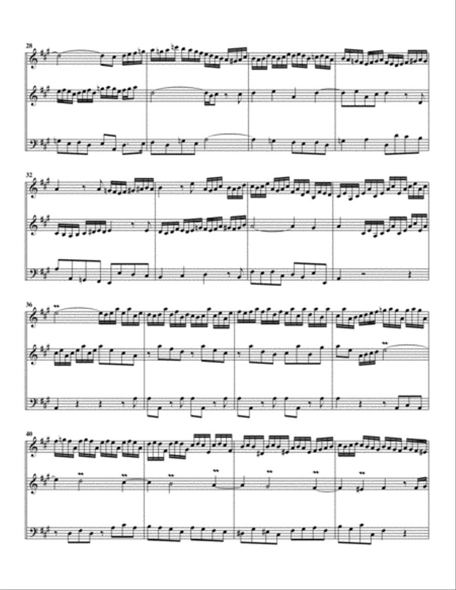 Trio super: Allein Gott in der Höh sei Ehr BWV 664 (arrangement for 2 violins and violoncello) String Trio scores gallery preview page 4