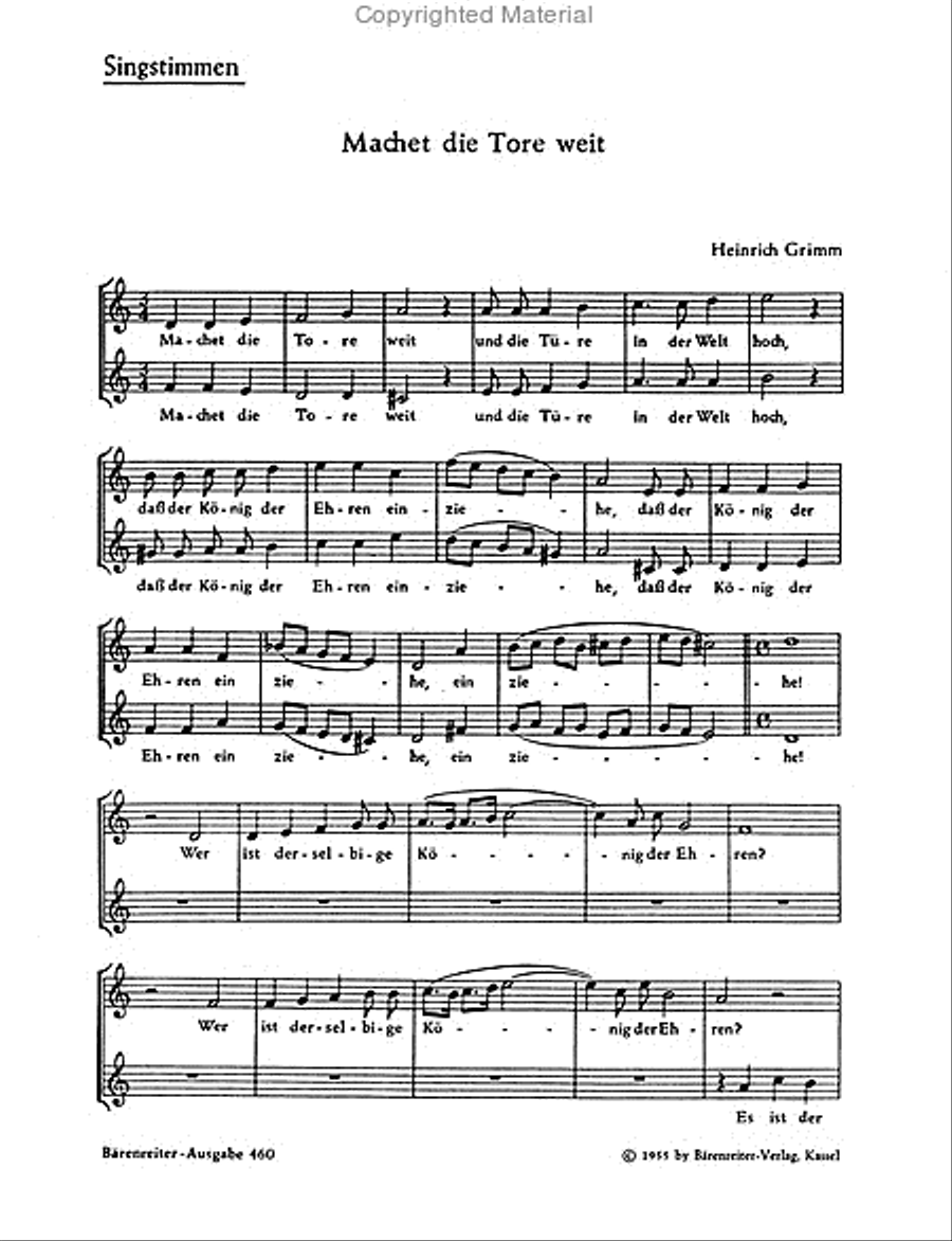 Machet die Tore weit - Der Tag, der ist so freudenreich Choir scores gallery preview page 2
