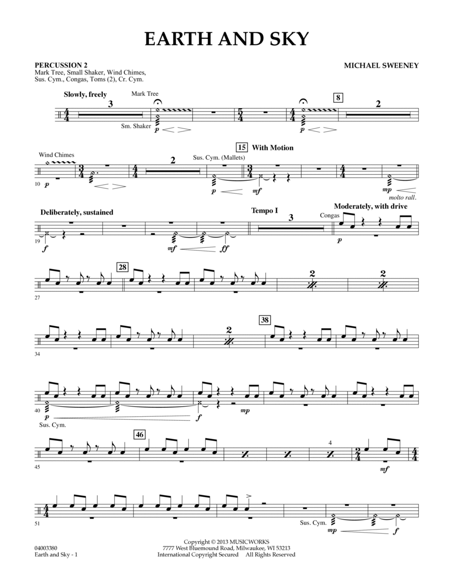 Earth and Sky - Percussion 2 Concert Band scores gallery preview page 1