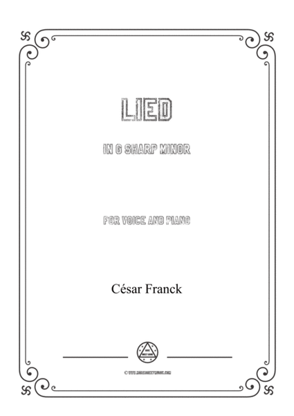 Franck-Lied in g sharp minor,for voice and piano image number null