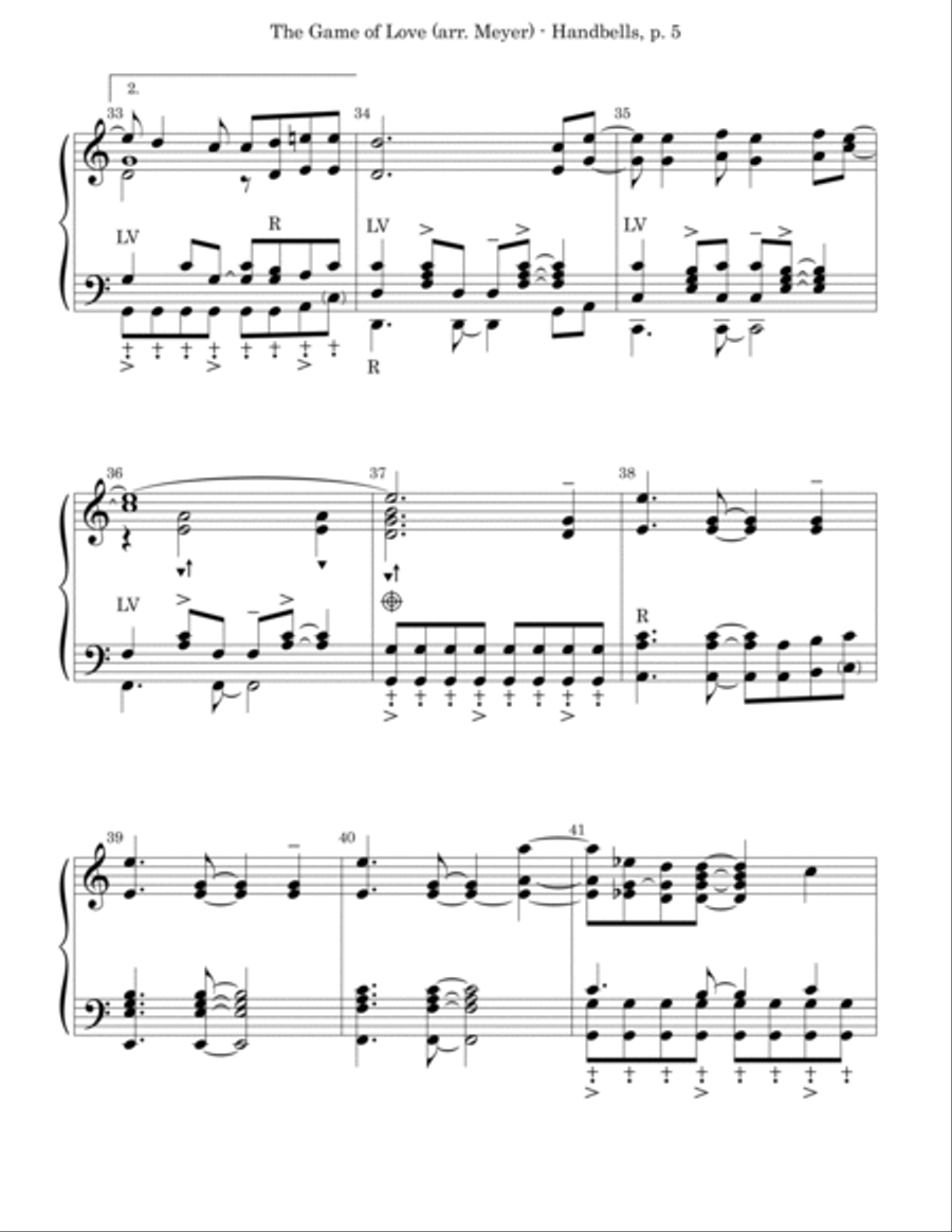 The Game Of Love Handbell Choir scores gallery preview page 5