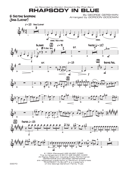 Rhapsody in Blue: E-flat Baritone Saxophone