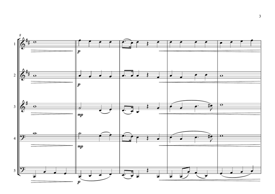 Saint Vincent and The Grenadines National Anthem for Brass Quintet Brass Quintet scores gallery preview page 3