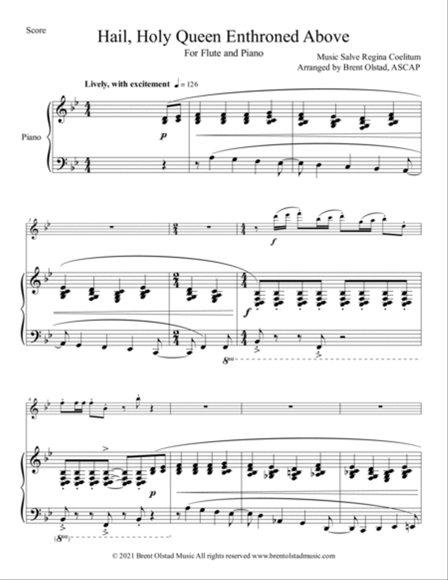 Hail, Holy Queen Enthroned Above Flute Solo scores gallery preview page 2