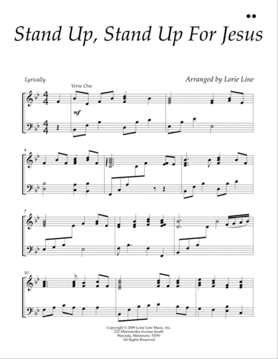 Stand Up, Stand Up For Jesus Piano Solo scores gallery preview page 2