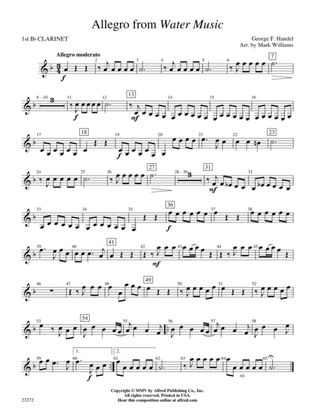 Allegro from Water Music: 1st B-flat Clarinet