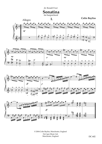 Sonatina for Harpsichord