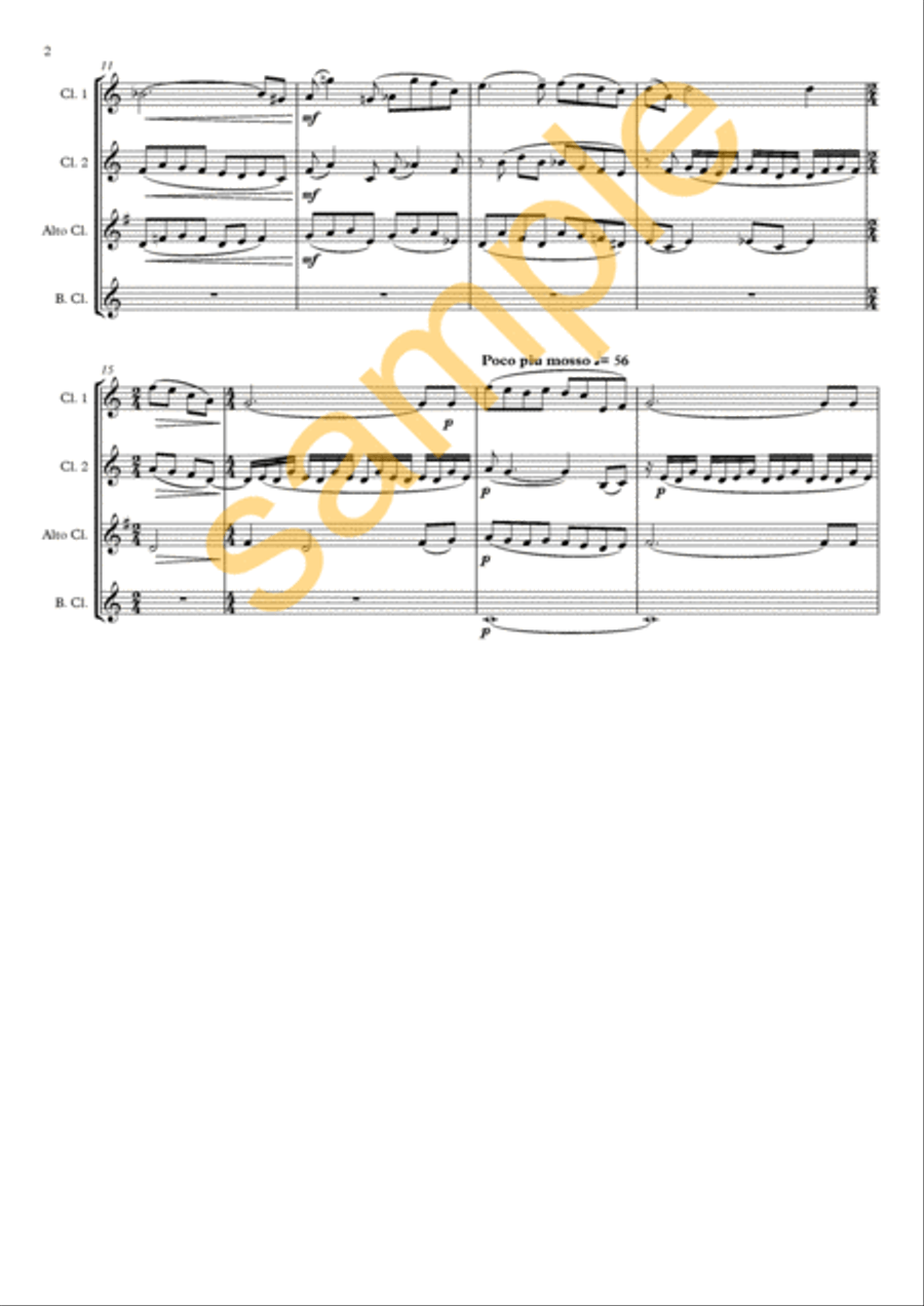 Cinema Paradiso - clarinet quartet Clarinet Quartet scores gallery preview page 3